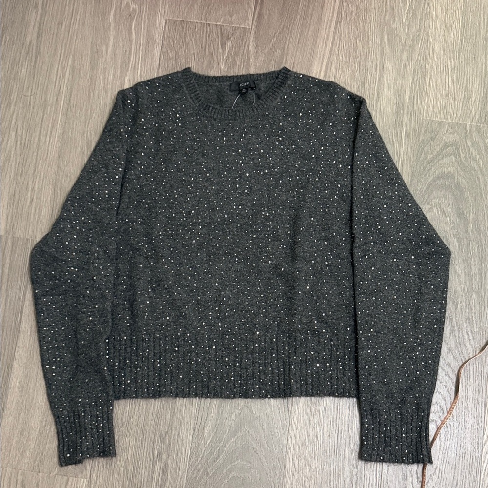 J. Crew Charcoal Sweater with Subtle Sparkle